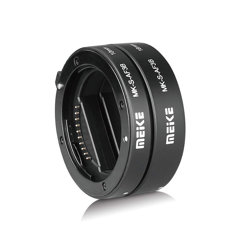 MEIKE MK-S-AF3B Plastic Auto Focus Macro Extension Tube Adapter Ring 10mm 16mm for Sony E-Mount FE-Mount Mirrorless Camera A7 A7M2 NEX3 MEX5 NEX6 NEX7 A5000 A6000 A6300 A6500 A9 etc (S-AF-3B) - Image 1